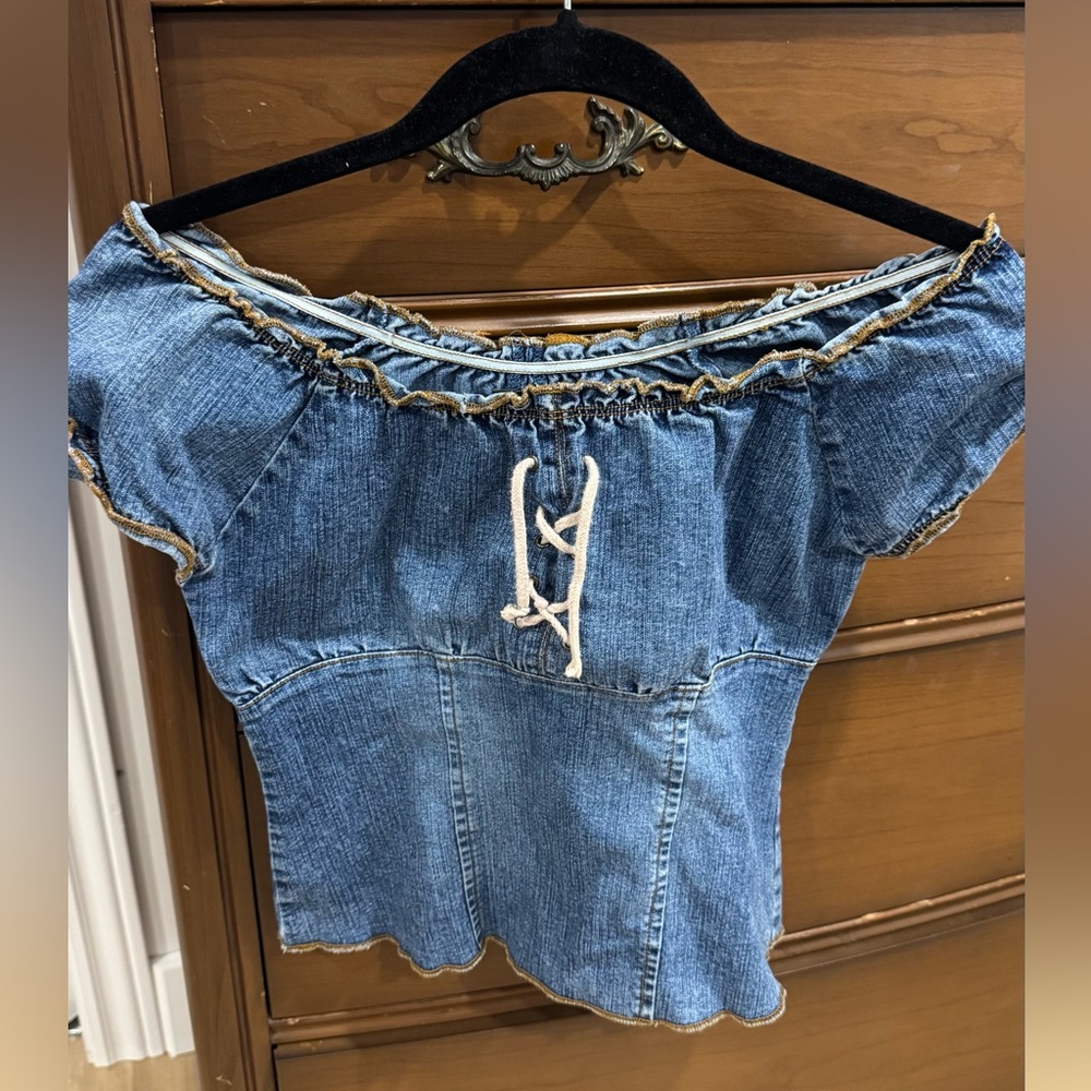Chic Blue Short Sleeve Ruched Blouse